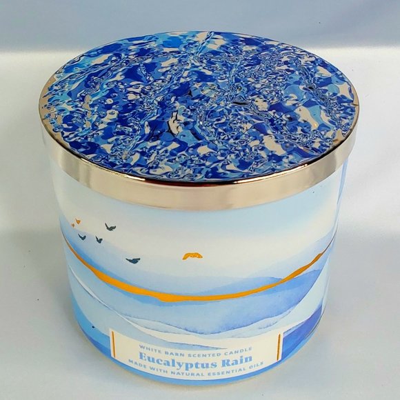 BATH & BODY WORKS 'EUCALYPTUS RAIN' 3-WICK SCENTED CANDLE - Picture 6 of 13
